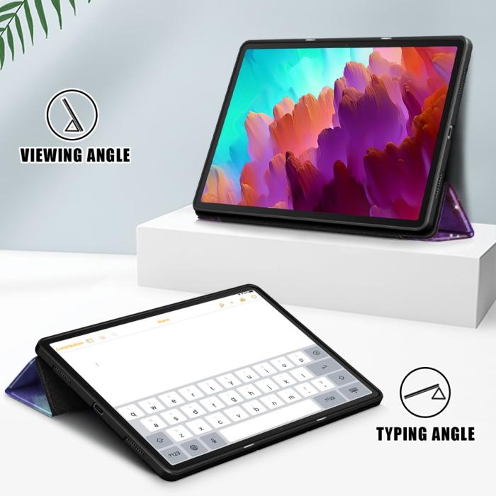 Bild 3,  Lenovo Tab P12 Fodral Tri-Fold Läder Cosmic Space - Teknikhallen.se