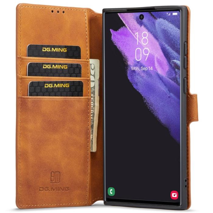 Bild 5, DG.MING DG.MING Samsung Galaxy S22 Ultra Fodral Retro Läder Brun - Teknikhallen.se
