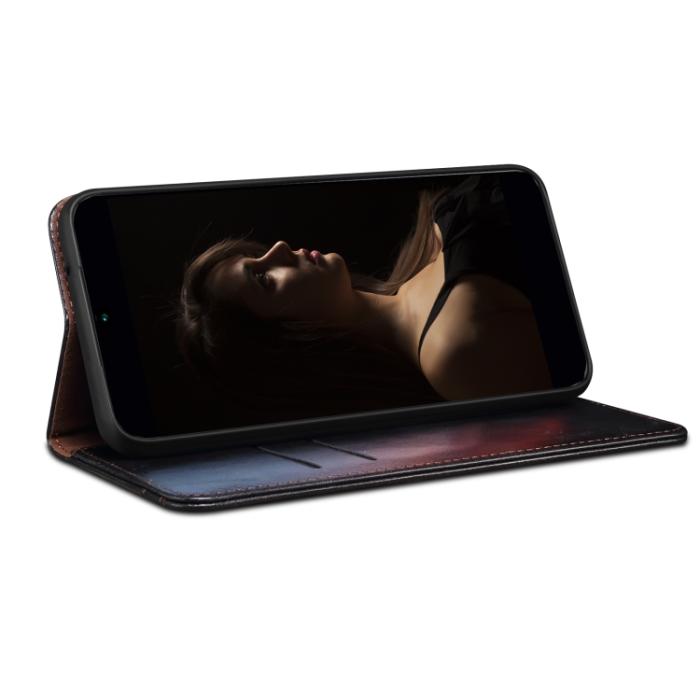 Bild 5,  iPhone 14 Plus Fodral Flip Crazy Horse Svart - Teknikhallen.se