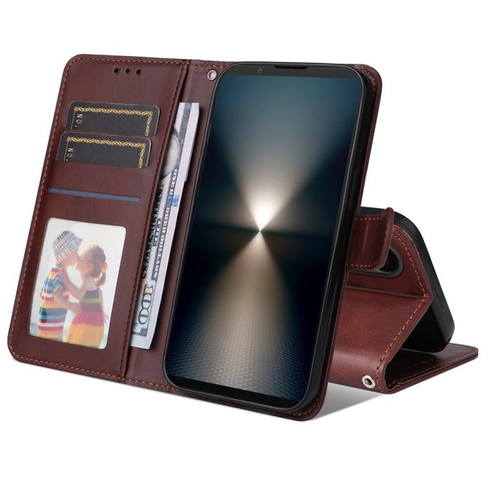 Bild 2,  Sony Xperia 1 VII Fodral Läder Brun - Teknikhallen.se