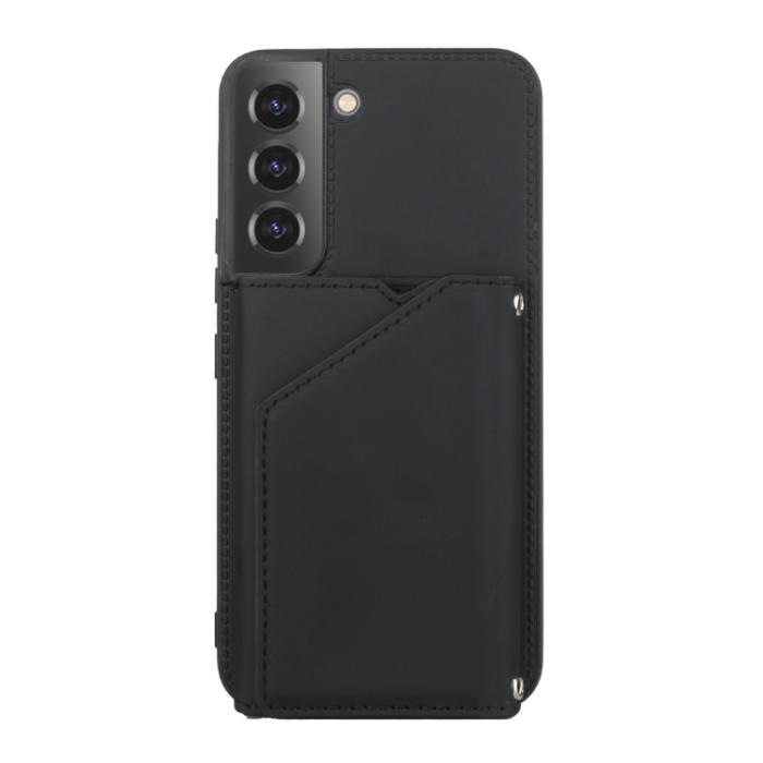 Bild 2,  Samsung Galaxy S22 Skal Skin Touch Med Kortfack Svart - Teknikhallen.se