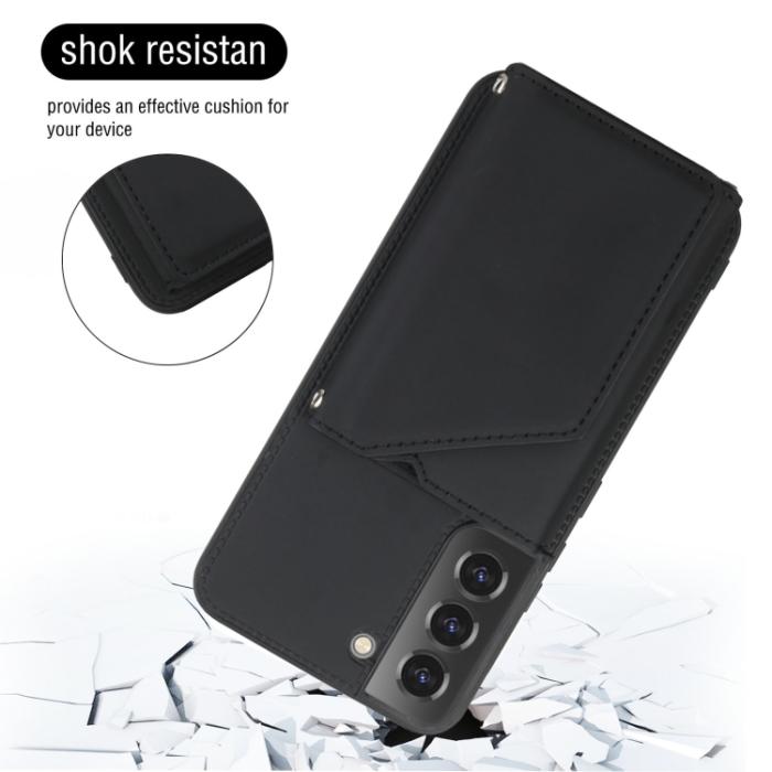 Bild 3,  Samsung Galaxy S22 Skal Skin Touch Med Kortfack Svart - Teknikhallen.se