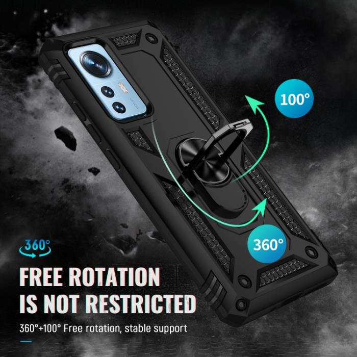 Bild 3,  Xiaomi 12 Pro Skal Ring Hybrid Armor Svart - Teknikhallen.se