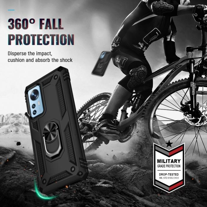Bild 6,  Xiaomi 12 Pro Skal Ring Hybrid Armor Svart - Teknikhallen.se