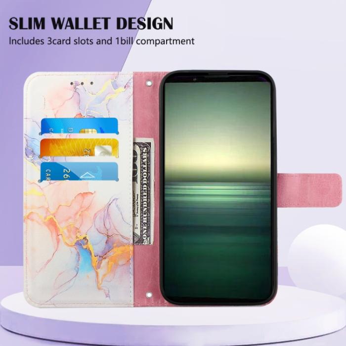 Bild 3,  Sony Xperia 1 IV Fodral Marmor Galaxy Vit - Teknikhallen.se