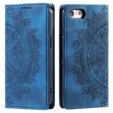  iPhone 17e / 16e Fodral Flip Mandala L&auml;der Bl&aring; - Teknikhallen.se
