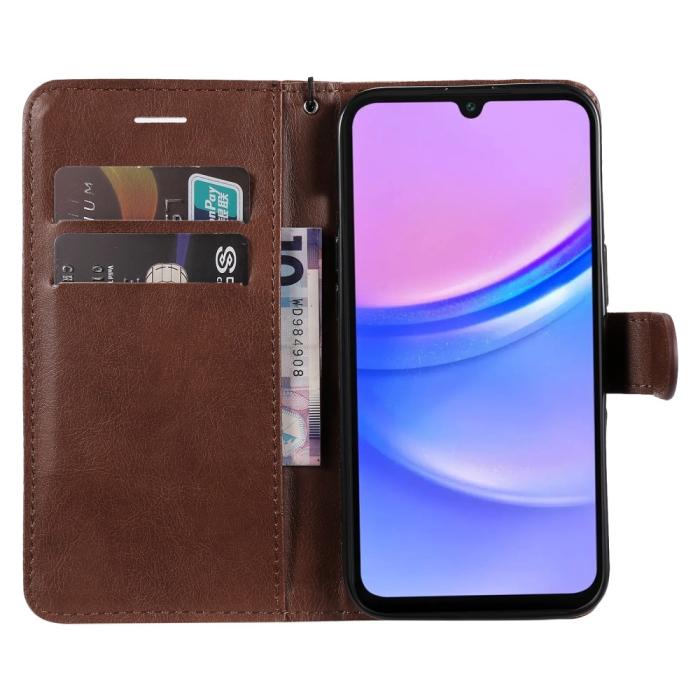 Bild 2,  Samsung Galaxy A16 Fodral Läder Brun - Teknikhallen.se