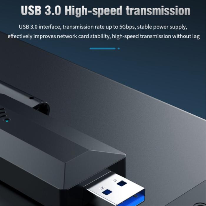 Bild 4,  Trådlös USB 3.0 Nätverkskort Dual-Band Svart - Teknikhallen.se