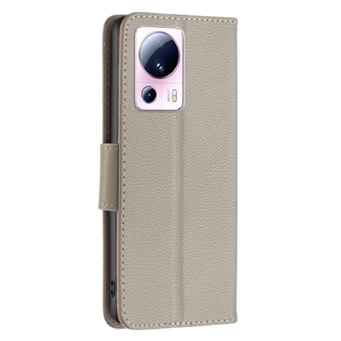Bild 3,  Xiaomi 13 Lite 5G Fodral Litchi Shark Läder Grå - Teknikhallen.se