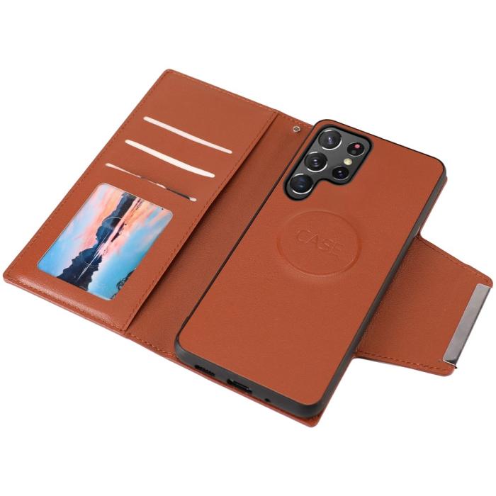 Bild 3,  Samsung Galaxy S23 Ultra 2in1 Magnet Fodral Brun - Teknikhallen.se