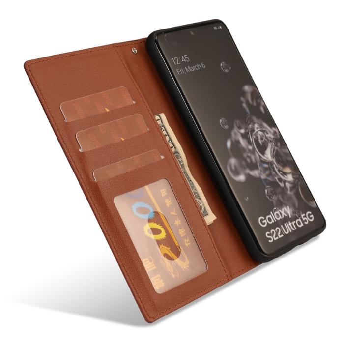 Bild 4,  Samsung Galaxy S23 Ultra 2in1 Magnet Fodral Brun - Teknikhallen.se
