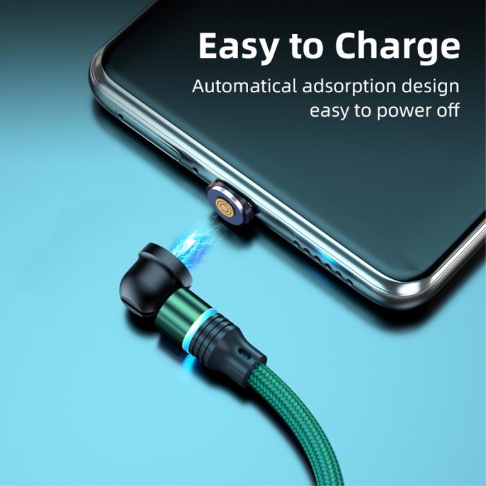 Bild 6, ENKAY ENKAY 1 m 3in1 USB-C / Lightning / MicroUSB 360° Magnetkabel - Teknikhallen.se