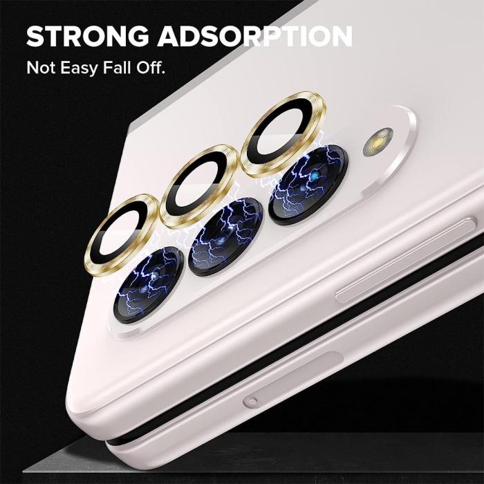 Bild 2, ENKAY ENKAY Galaxy Z Fold 5 Linsskydd Aluminium Härdat Glas Svart - Teknikhallen.se