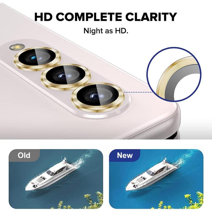 Bild 4, ENKAY ENKAY Galaxy Z Fold 5 Linsskydd Aluminium Härdat Glas Svart - Teknikhallen.se