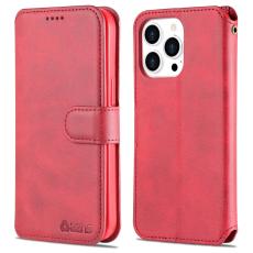 AZNS iPhone 13 Pro Max - AZNS Slim L&auml;der Fodral - R&ouml;d - Teknikhallen.se