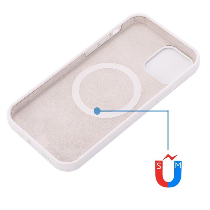 Bild 4,  iPhone 13 Pro Max - MagSafe Liquid Silikon Skal - Vit - Teknikhallen.se