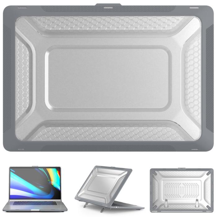 Bild 2,  MacBook Pro 16 2019 Skal Med Kickstand Grå - Teknikhallen.se