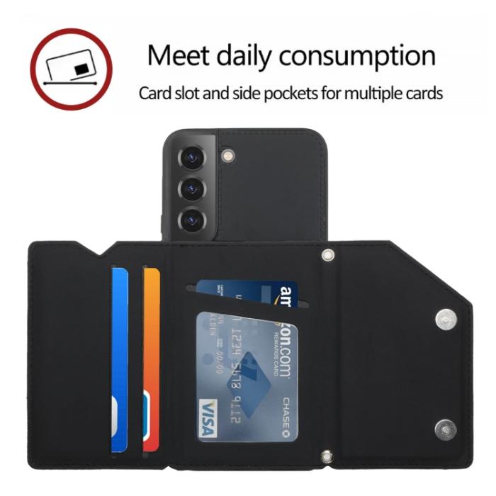 Bild 5,  Samsung Galaxy S22 Skal Skin Touch Med Kortfack Svart - Teknikhallen.se
