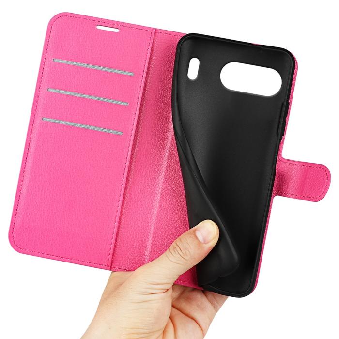 Bild 4,  OnePlus Nord 4 Fodral Litchi Läder Rosa - Teknikhallen.se