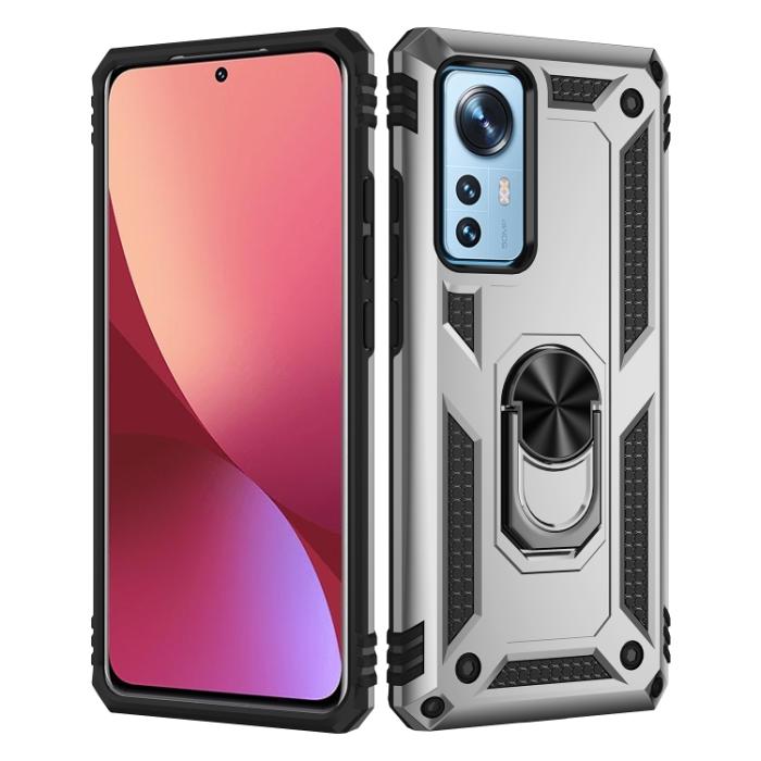Bild 2,  Xiaomi 12 Pro Skal Ring Hybrid Armor Silver - Teknikhallen.se