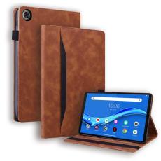  Lenovo Tab M10 Plus Gen 3 Fodral Frontficka Och Pennh&aring;llare Brun - Teknikhallen.se