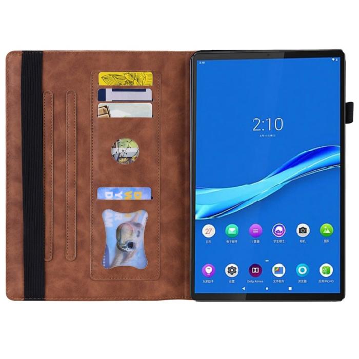 Bild 3,  Lenovo Tab M10 Plus Gen 3 Fodral Frontficka Och Pennhållare Brun - Teknikhallen.se