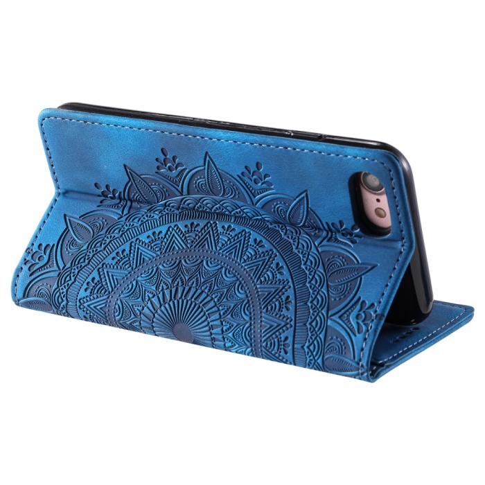 Bild 3,  iPhone 17e / 16e Fodral Flip Mandala Läder Blå - Teknikhallen.se