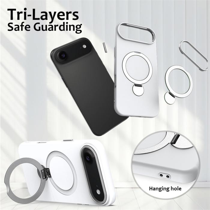 Bild 6,  iPhone Air Skal MagSafe Kickstand Hybrid Vit - Teknikhallen.se