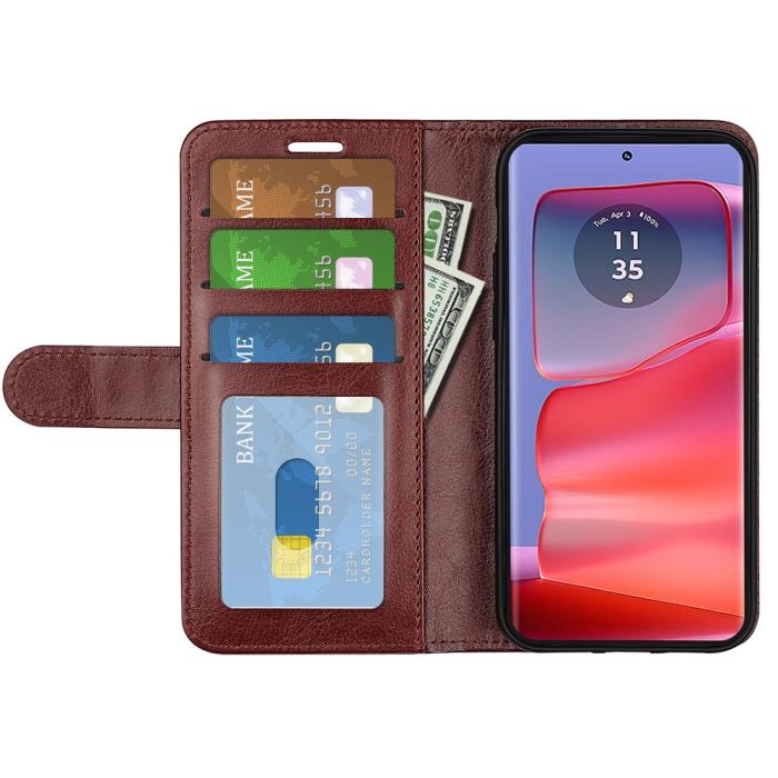 Bild 2,  Motorola Edge 50 Pro 5G Crazy Horse Fodral Brun - Teknikhallen.se