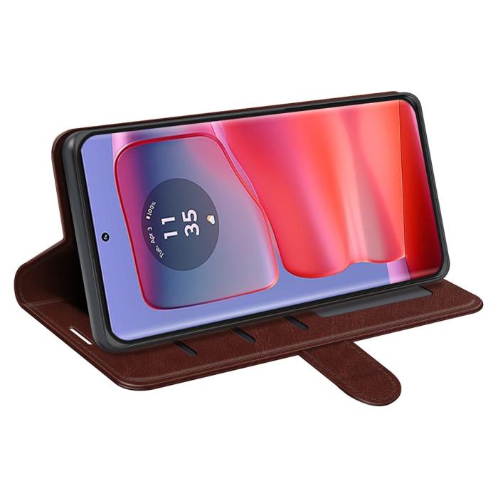 Bild 3,  Motorola Edge 50 Pro 5G Crazy Horse Fodral Brun - Teknikhallen.se