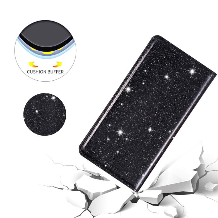 Bild 4,  iPhone 15 Plus Fodral Flip Glitter Svart - Teknikhallen.se