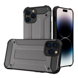  iPhone 15 Pro Max Skal Shockproof Armor Hybrid Grå - Teknikhallen.se