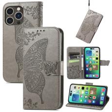  iPhone 15 Pro Max Fodral L&auml;der Fj&auml;ril Tryck Gr&aring; - Teknikhallen.se
