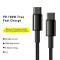 BASEUS Baseus 1m 100W USB-C - USB-C Kabel Tungsten Gold Series Svart - Teknikhallen.se