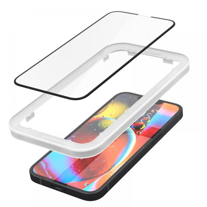 Bild 2, Spigen Spigen iPhone 17e/16e/14/13/13 Pro ALM Glas FC Heltäckande Skärmskydd - Teknikhallen.se