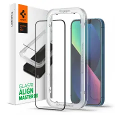 Spigen Spigen iPhone 17e/16e/14/13/13 Pro ALM Glas FC Helt&auml;ckande Sk&auml;rmskydd - Teknikhallen.se