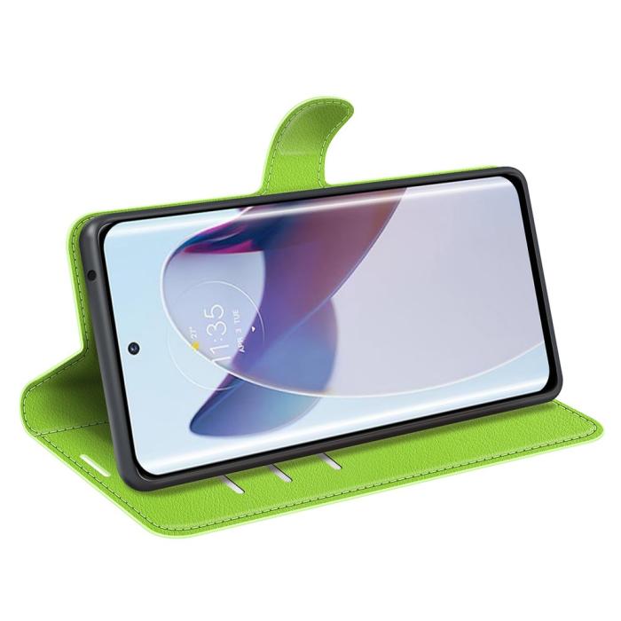 Bild 3,  Motorola Edge 30 Ultra 5G Fodral Litchi Läder Grön - Teknikhallen.se