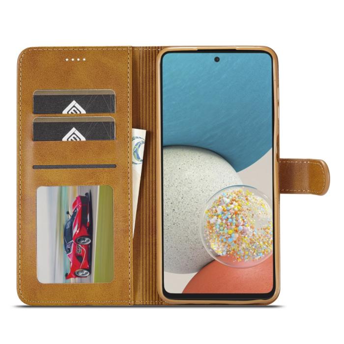 Bild 4, LC.IMEEKE LC.IMEEKE Samsung Galaxy A53 5G Fodral Läder Brun - Teknikhallen.se