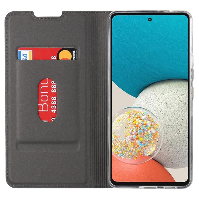 Bild 4,  Samsung Galaxy A53 5G Fodral Flip Skin Touch Svart - Teknikhallen.se