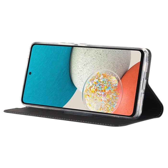Bild 5,  Samsung Galaxy A53 5G Fodral Flip Skin Touch Svart - Teknikhallen.se