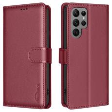  Samsung Galaxy S25 Ultra Fodral L&auml;der RFID R&ouml;d - Teknikhallen.se