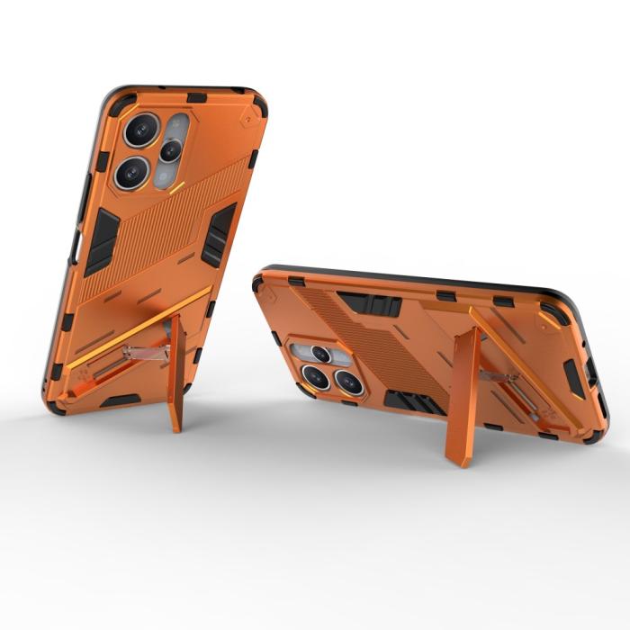 Bild 3,  Xiaomi Redmi 12 5G/4G Skal Kickstand Hybrid Armor Orange - Teknikhallen.se