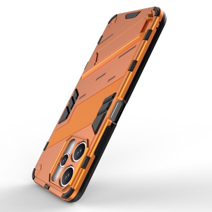 Bild 4,  Xiaomi Redmi 12 5G/4G Skal Kickstand Hybrid Armor Orange - Teknikhallen.se