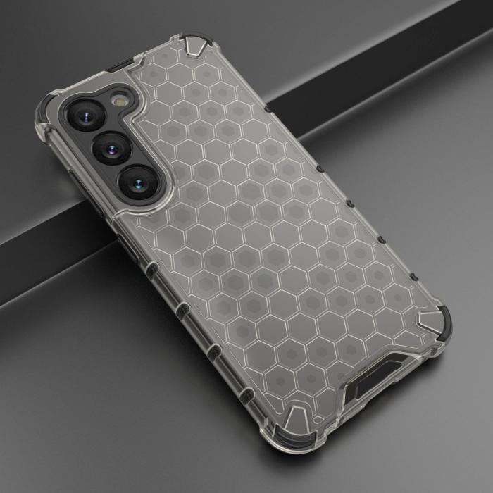 Bild 2,  Samsung Galaxy S23 Skal Shockproof Honeycomb Textur Svart - Teknikhallen.se