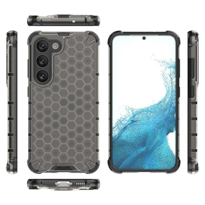 Bild 4,  Samsung Galaxy S23 Skal Shockproof Honeycomb Textur Svart - Teknikhallen.se