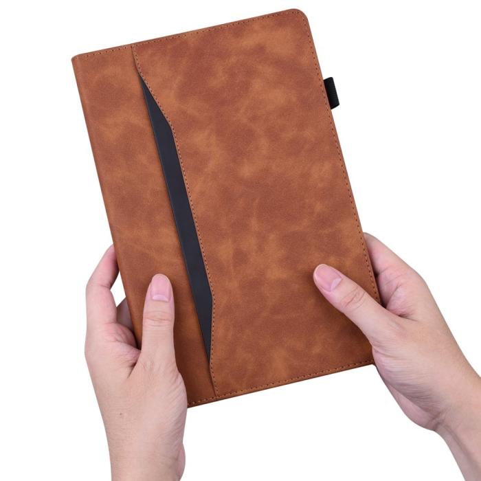 Bild 6,  Lenovo Tab M10 Plus Gen 3 Fodral Frontficka Och Pennhållare Brun - Teknikhallen.se