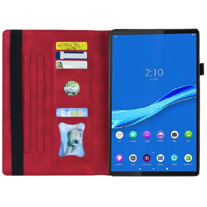 Bild 3,  Lenovo Tab M10 Plus Gen 3 Fodral Frontficka Och Pennhållare Röd - Teknikhallen.se