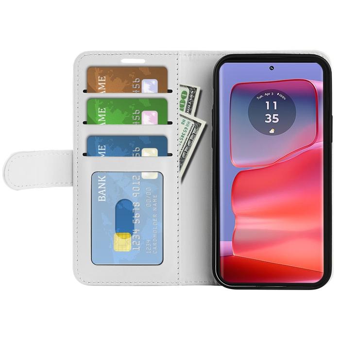 Bild 2,  Motorola Edge 50 Pro 5G Crazy Horse Fodral Vit - Teknikhallen.se