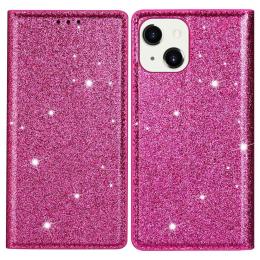  iPhone 15 Plus Fodral Flip Glitter Rosa - Teknikhallen.se