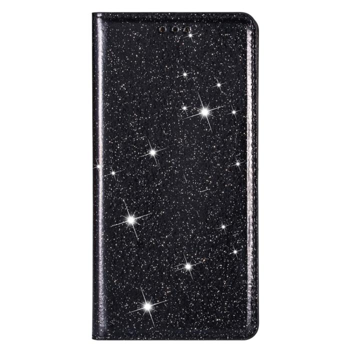 Bild 6,  iPhone 15 Plus Fodral Flip Glitter Svart - Teknikhallen.se